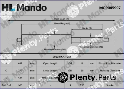 Mando MOP045997 — Gas Spring, boot/cargo area