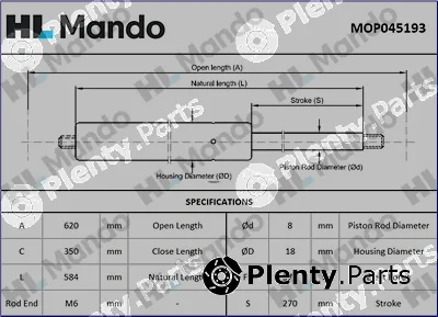 Mando MOP045193 — Gas Spring, boot/cargo area