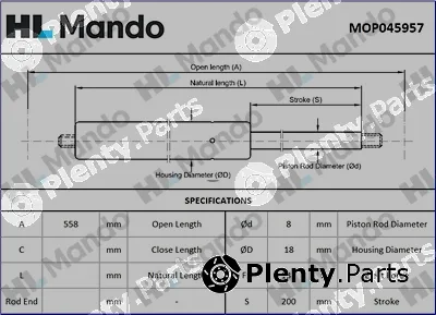 Mando MOP045957 — Gas Spring, boot/cargo area