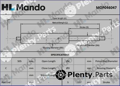 Mando MOP046047 — Gas Spring, boot/cargo area