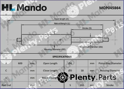 Mando MOP045864 — Gas Spring, boot/cargo area
