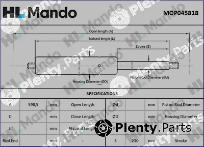 Mando MOP045818 — Gas Spring, boot/cargo area