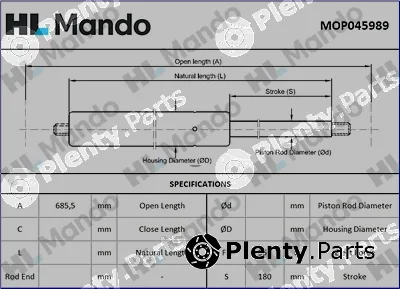 Mando MOP045989 — Gas Spring, boot/cargo area