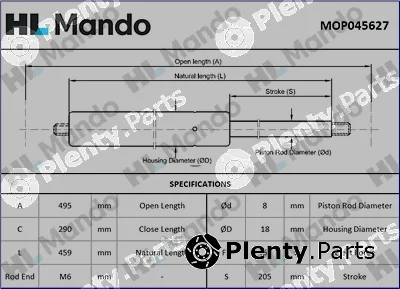 Mando MOP045627 — Gas Spring, boot/cargo area