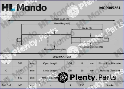Mando MOP045261 — Gas Spring, boot/cargo area