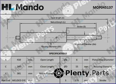 Mando MOP045137 — Gas Spring, boot/cargo area