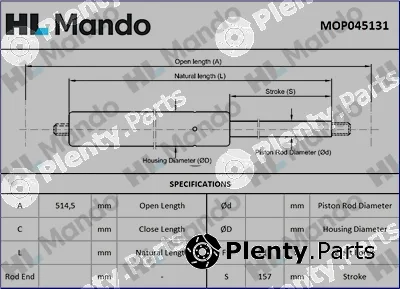 Mando MOP045131 — Gas Spring, boot/cargo area