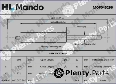Mando MOP045296 — Gas Spring, boot/cargo area