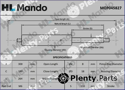 Mando MOP045827 — Gas Spring, boot/cargo area