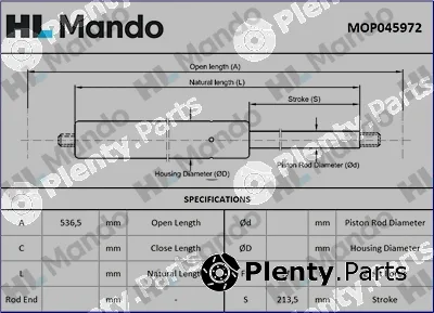 Mando MOP045972 — Gas Spring, boot/cargo area