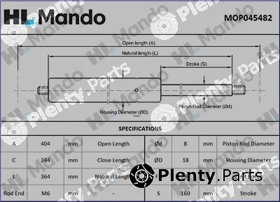 Mando MOP045482 — Gas Spring, boot/cargo area