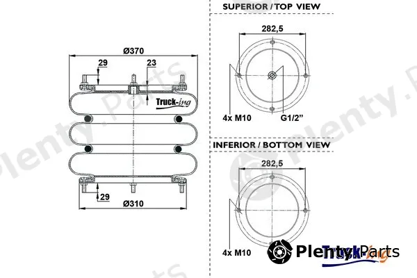 Montcada 0194290 — Bellow, air suspension
