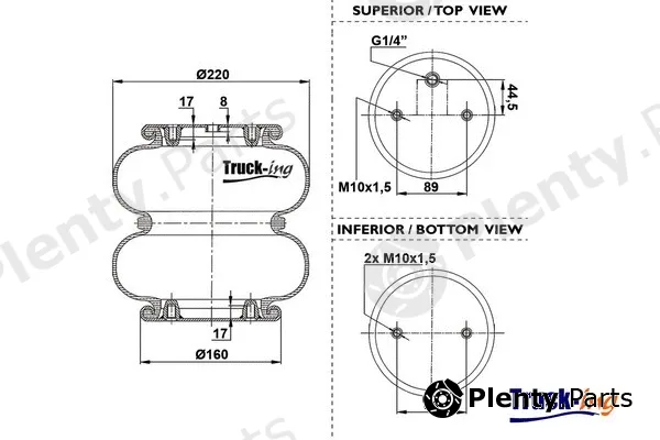 Montcada 0194010 — Bellow, air suspension