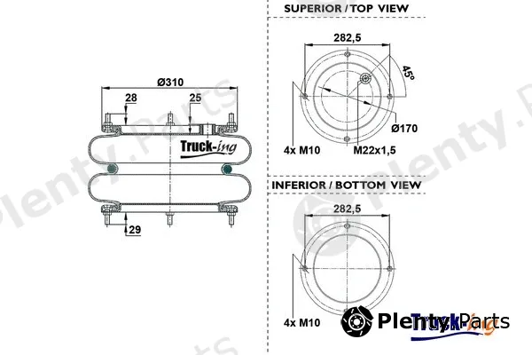 Montcada 0194250 — Bellow, air suspension