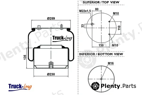 Montcada 0293980 — Bellow, air suspension
