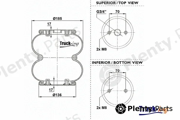 Montcada 0194350 — Bellow, air suspension