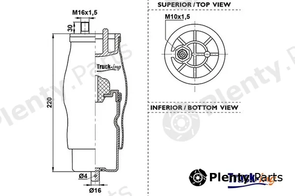 Montcada 0194150 — Bellow, driver cab suspension