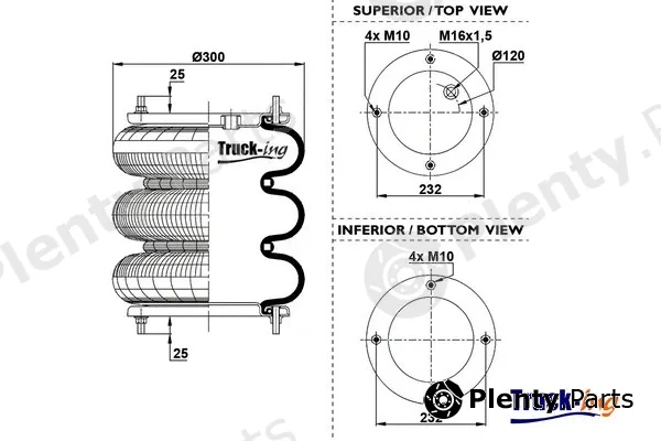 Montcada 0194050 — Bellow, air suspension