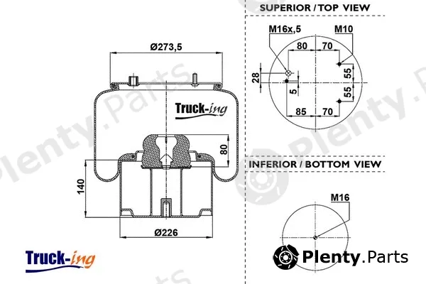 Montcada 0293082 — Bellow, air suspension