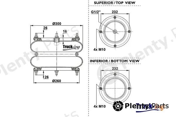Montcada 0194020 — Bellow, air suspension