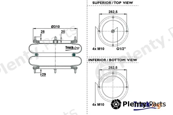 Montcada 0194240 — Bellow, air suspension