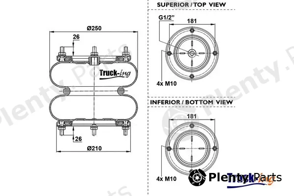 Montcada 0194230 — Bellow, air suspension