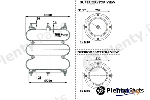 Montcada 0194030 — Bellow, air suspension