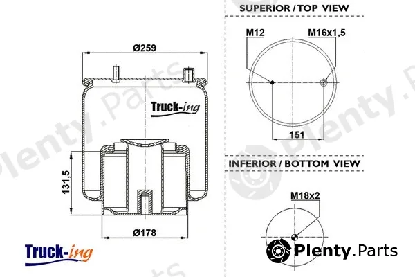 Montcada 0293745 — Bellow, air suspension