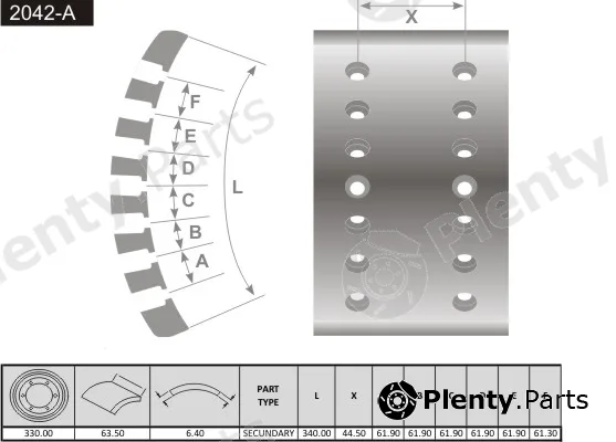 Fras-Le 2042-A — Brake Lining, drum brake