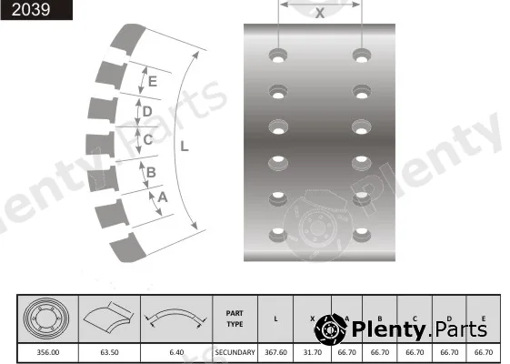 Fras-Le 2039 — Brake Lining, drum brake
