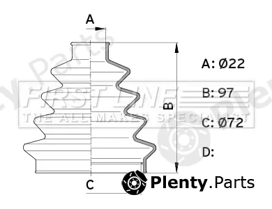 First Line FCB1007 — Bellow Kit, drive shaft Universal