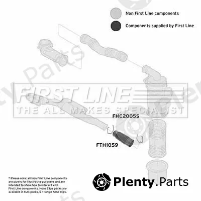 First Line FTH1059 — Intake Hose, air filter