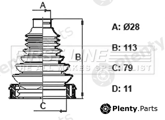 First Line FCB6407 — Bellow Kit, drive shaft Trilobe
