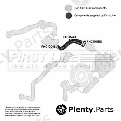 First Line FTH1643 — Intake Hose, air filter