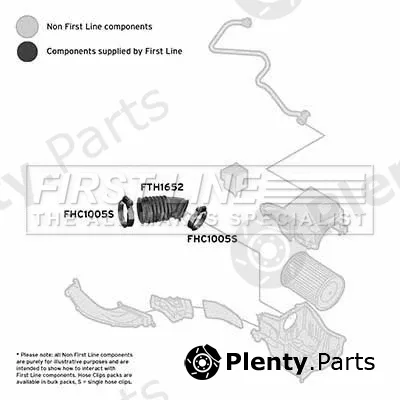 First Line FTH1652 — Intake Hose, air filter