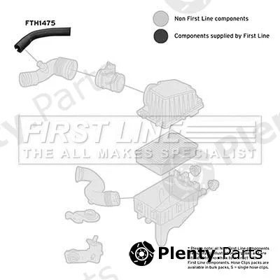 First Line FTH1475 — Intake Hose, air filter