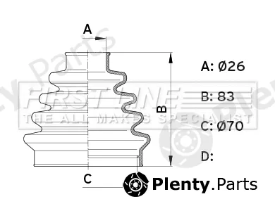 First Line FCB1005 — Bellow Kit, drive shaft Universal