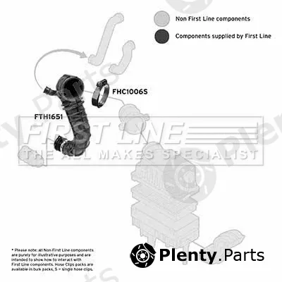 First Line FTH1651 — Intake Hose, air filter