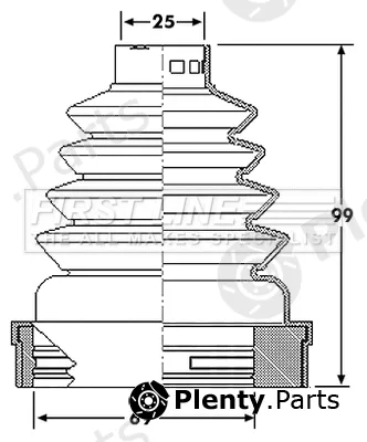 First Line FCB6190 — Bellow Kit, drive shaft Trilobe