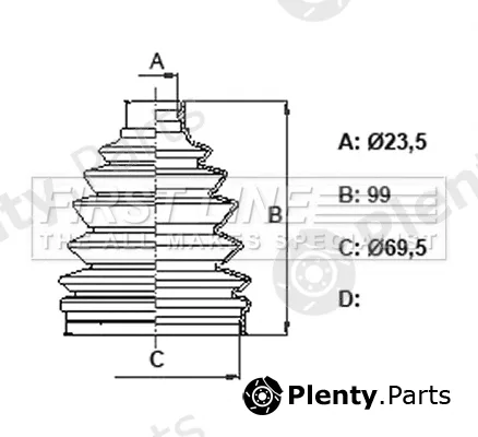 First Line FCB6166 — Bellow Kit, drive shaft