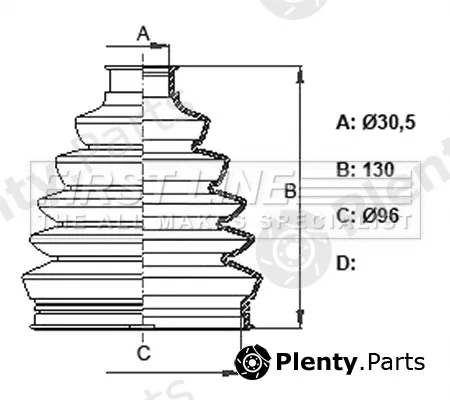 First Line FCB6121 — Bellow Kit, drive shaft