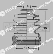 First Line FCB2655 — Bellow Kit, drive shaft Trilobe