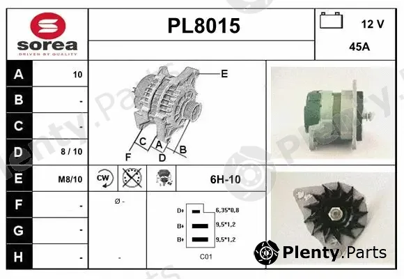 Snra PL8015 — Alternator