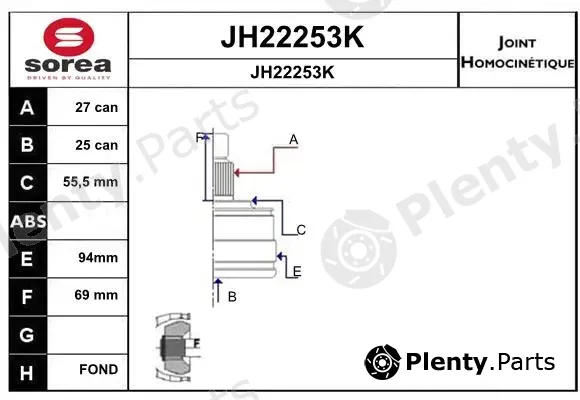 Snra JH22253K — Joint Kit, drive shaft