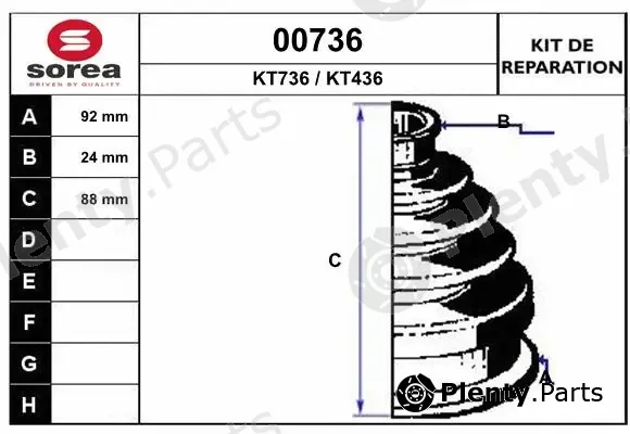 Snra 00736 — Bellow Kit, drive shaft