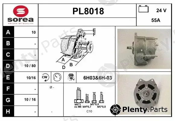 Snra PL8018 — Alternator