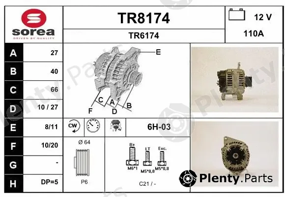 Snra TR8174 — Alternator