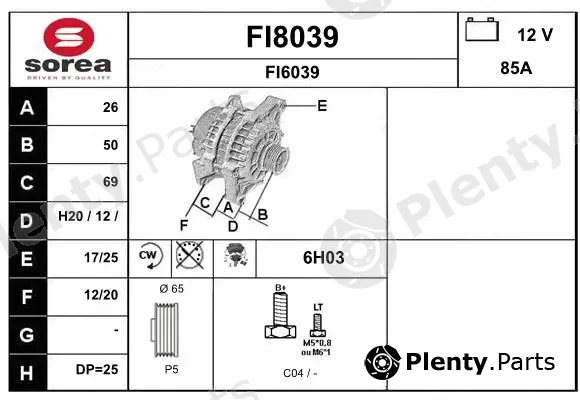 Snra FI8039 — Alternator