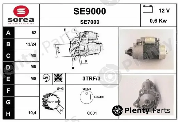 Snra SE9000 — Starter