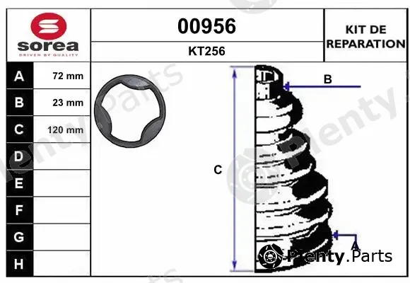 Snra 00956 — Bellow Kit, drive shaft